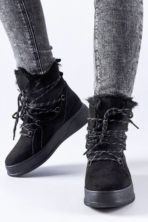 Schwarze Schneestiefel mit...