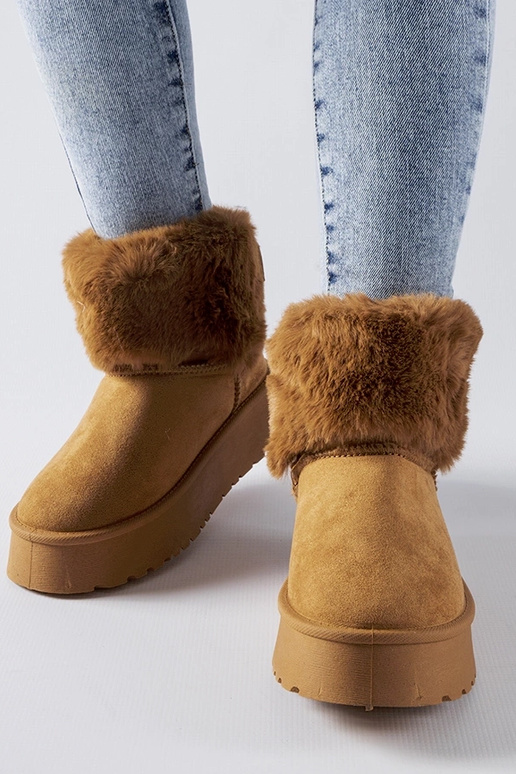 Braune Schneestiefel mit...