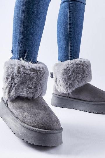 Graue Schneestiefel mit...