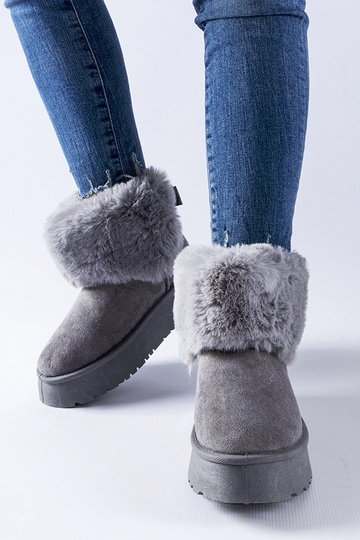 Graue Schneestiefel mit... 2