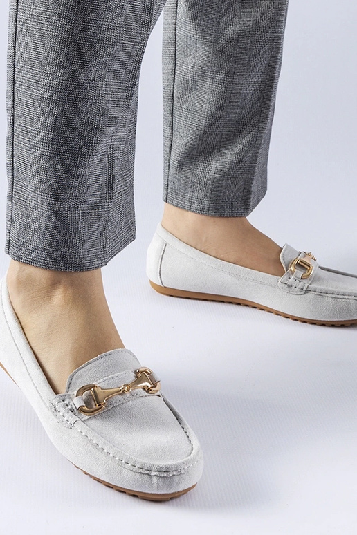 Graue Loafer mit Fernanda-Schnalle