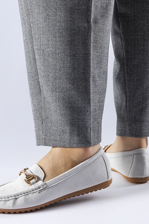 Graue Loafer mit Fernanda-Schnalle