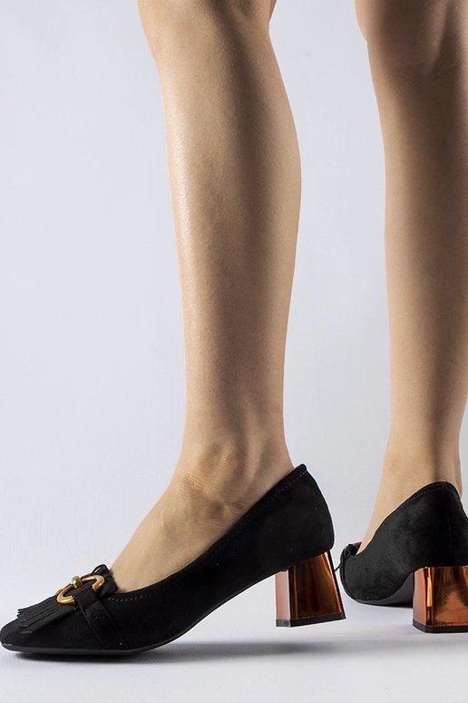 Schwarze Pumps mit Blockabsatz von Basso