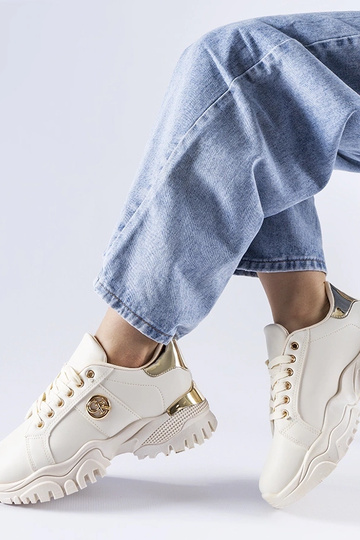 Beige Sneaker mit massiver Arpaia-Sohle 2