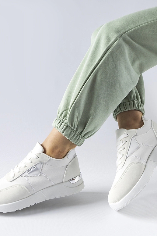 Sneakers Geraldino aus weißem Stoff