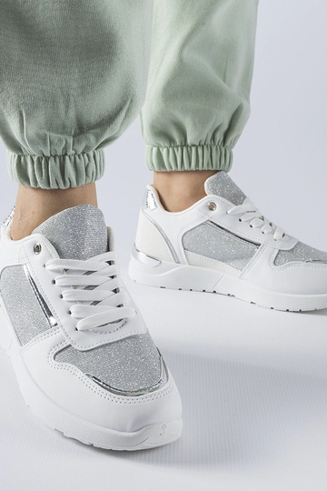 Weiße Sneaker mit Zierfaden Facondo
