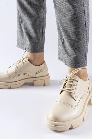 Beige geschnürte Halbschuhe Piazzetta