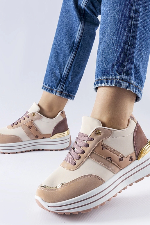 Rosa-beige Plateau-Schuhe Provinciale Rosa-beige Plateau-Schuhe Provinciale