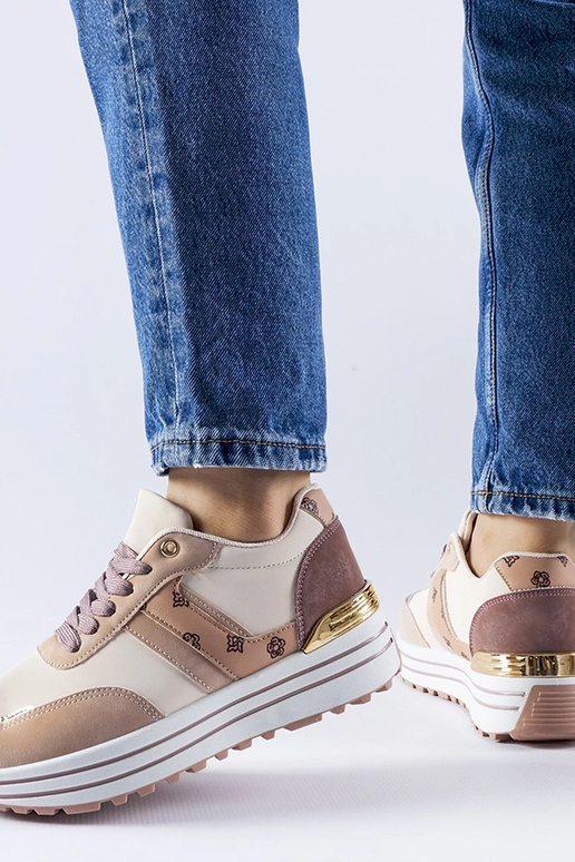 Rosa-beige Plateau-Schuhe Provinciale Rosa-beige Plateau-Schuhe Provinciale