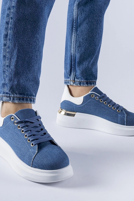 Blaue Scuderlando Plateau-Sneakers