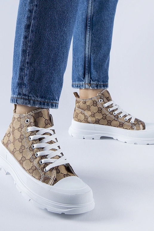 Braune Sneaker mit Terenzio-Monogramm...