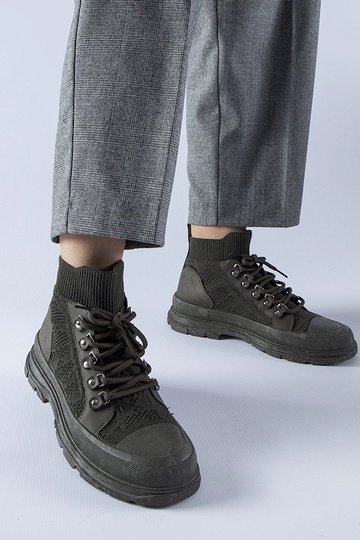 Grüne High-Top-Sneakers aus Stoff Casalma