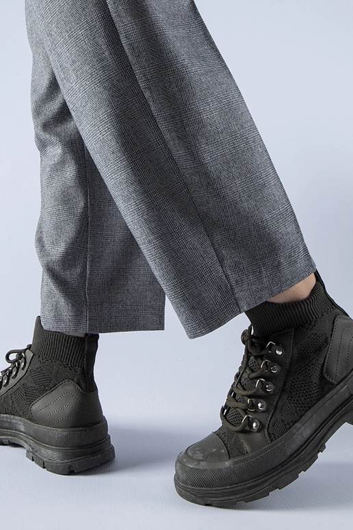 Grüne High-Top-Sneakers aus Stoff...