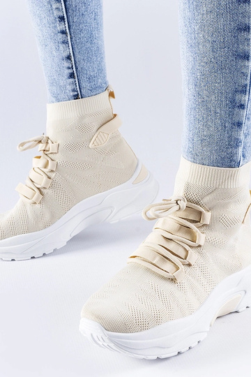 Beige High-Top-Sneakers... 2