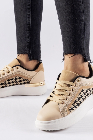 Beige Glitzer-Sneakers... 2