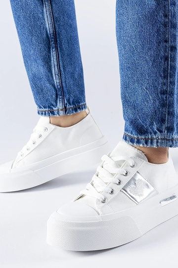 Weiße und silberne Plateau-Sneakers „Lawton“ 2
