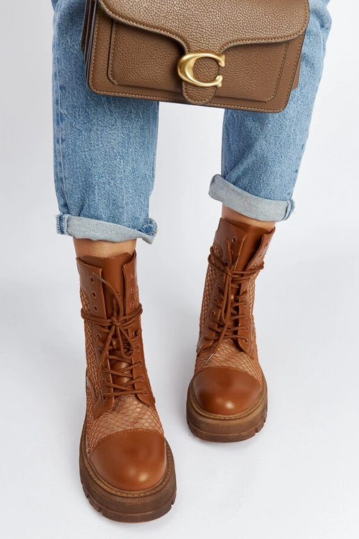 Braune durchscheinende Waldeck-Stiefel