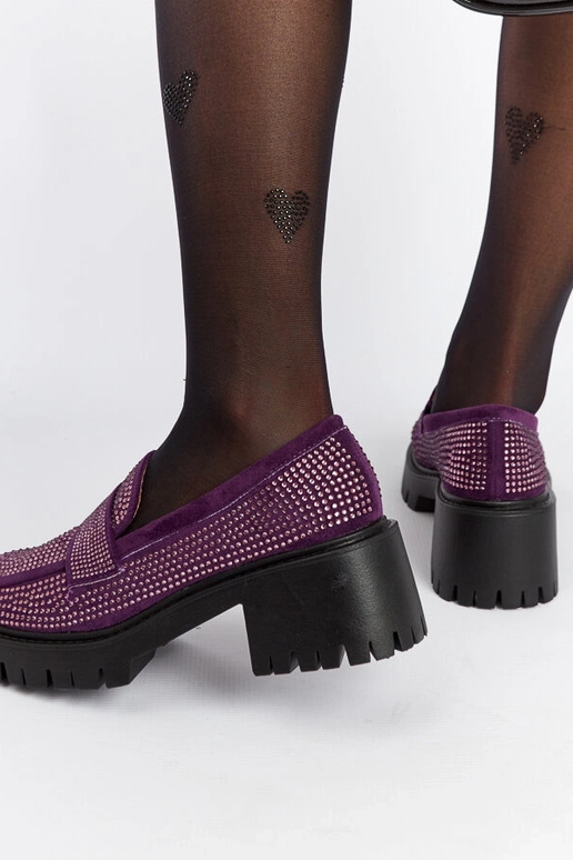 Lilafarbene Loafer mit massivem...