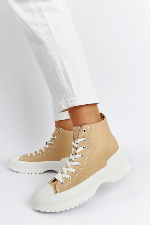 Beigefarbene High-Top-Sneakers Ronchis