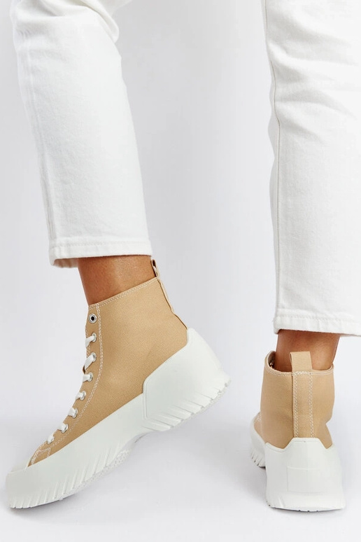 Beigefarbene High-Top-Sneakers Ronchis