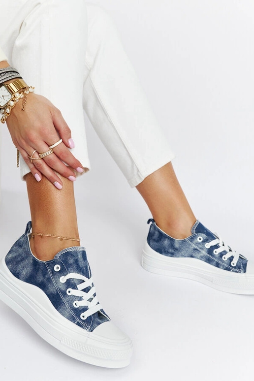 Marineblaue Blais Plateau-Sneakers