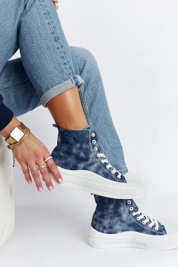 Marineblaue Plateau-Sneakers Vicente