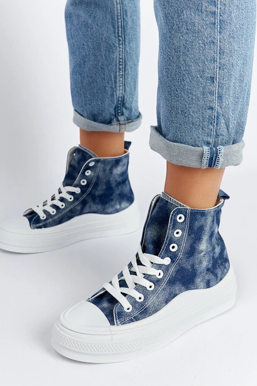 Marineblaue Plateau-Sneakers Vicente