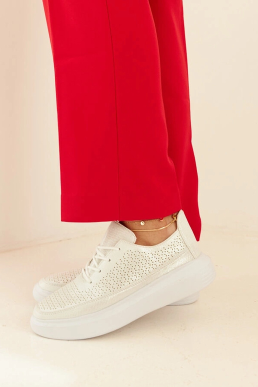 Silberne Plateau-Sneaker für Damen... Silberne Plateau-Sneaker für Damen...