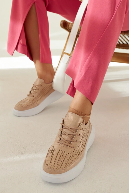 Goldene Plateau-Sneaker für Damen,... Goldene Plateau-Sneaker für Damen,...