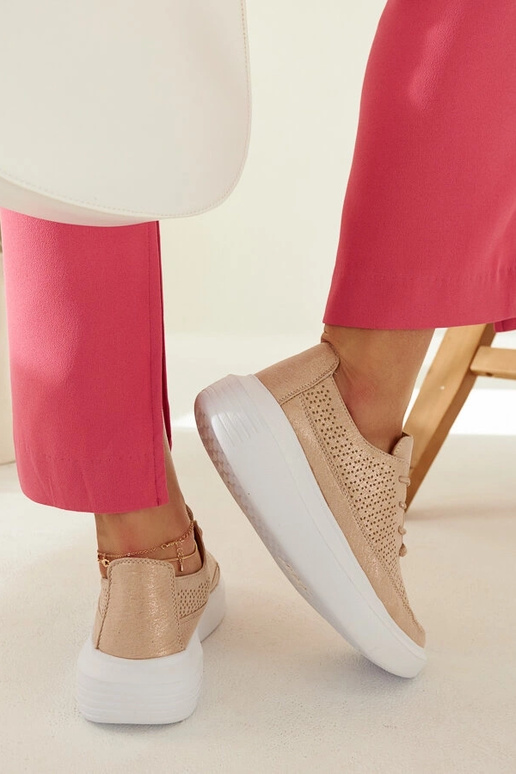 Goldene Plateau-Sneaker für Damen,... Goldene Plateau-Sneaker für Damen,...