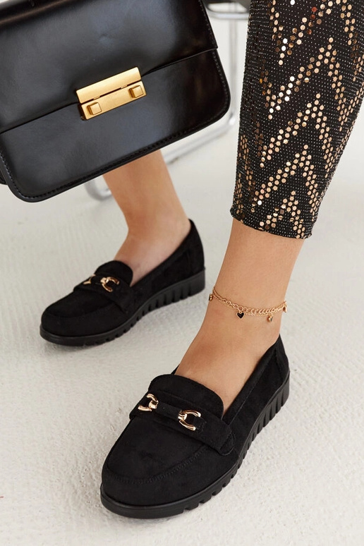 Schwarze Wildleder-Loafer für Damen...