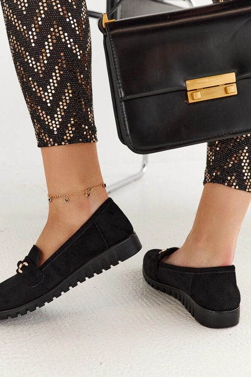 Schwarze Wildleder-Loafer für Damen...