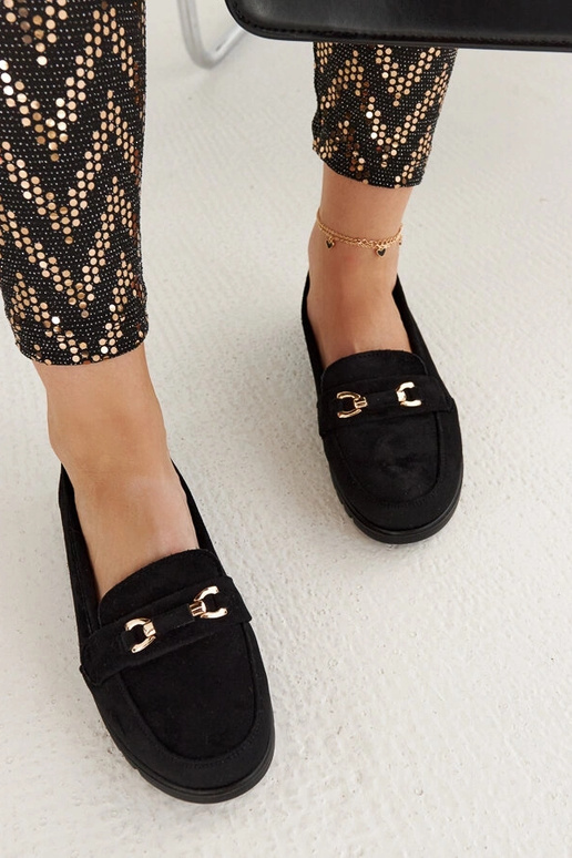 Schwarze Wildleder-Loafer für Damen...