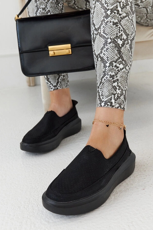 Schwarze durchbrochene Damenschuhe,...