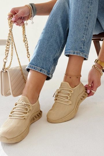 Beige Stoff-Sneakers Weekley 2