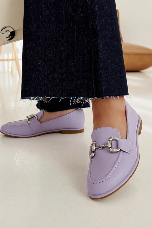 Lila Mokassins Marija mit Zirkonen