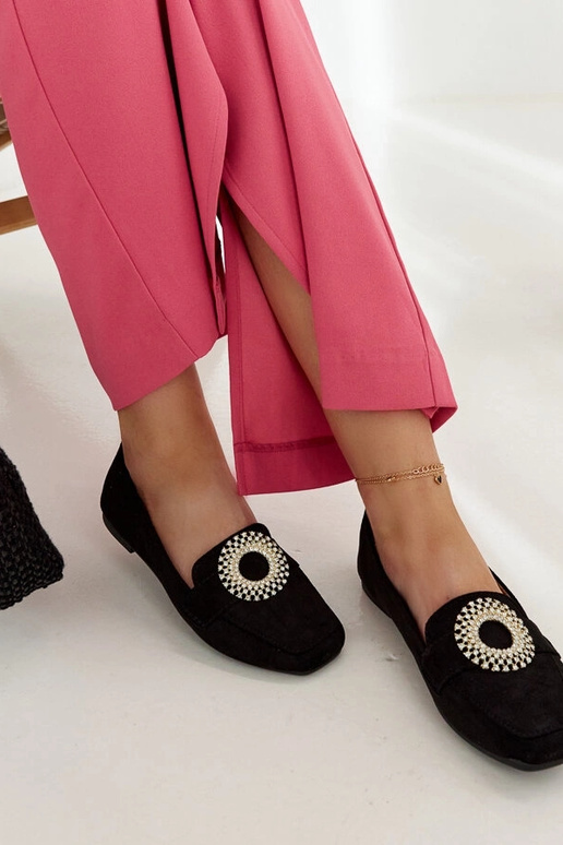 Schwarze Mokassins mit...