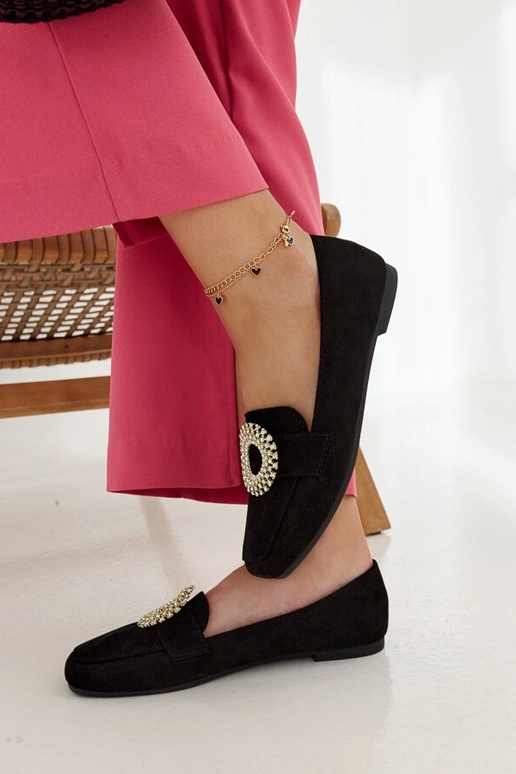 Schwarze Mokassins mit...