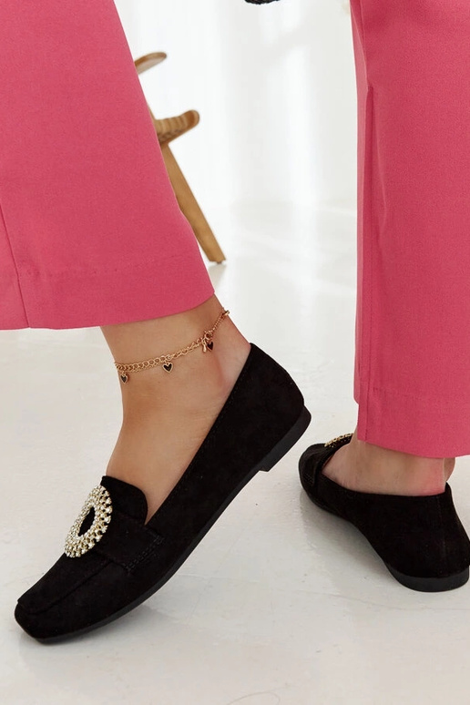 Schwarze Mokassins mit...