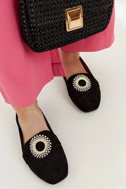 Schwarze Mokassins mit...