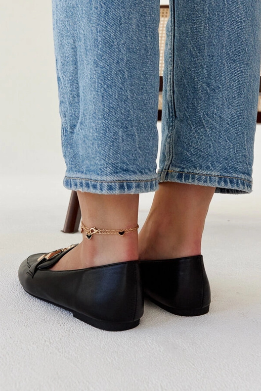 Schwarze Comerio-Mokassins mit Schnalle