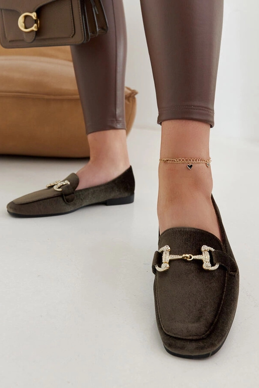 Fabrizia grüne Velours-Mokassins mit... Fabrizia grüne Velours-Mokassins mit...