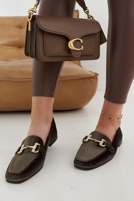 Fabrizia grüne Velours-Mokassins mit... Fabrizia grüne Velours-Mokassins mit...