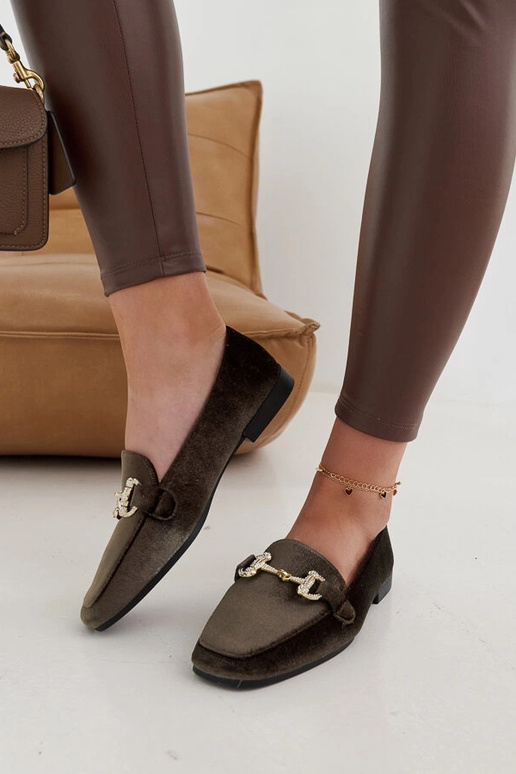 Fabrizia grüne Velours-Mokassins mit... Fabrizia grüne Velours-Mokassins mit...