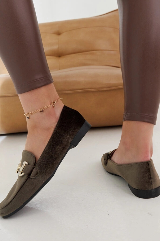 Fabrizia grüne Velours-Mokassins mit... Fabrizia grüne Velours-Mokassins mit...