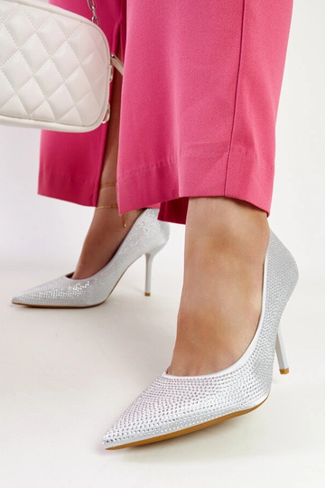 Silberne Liena High Heel Pumps 2