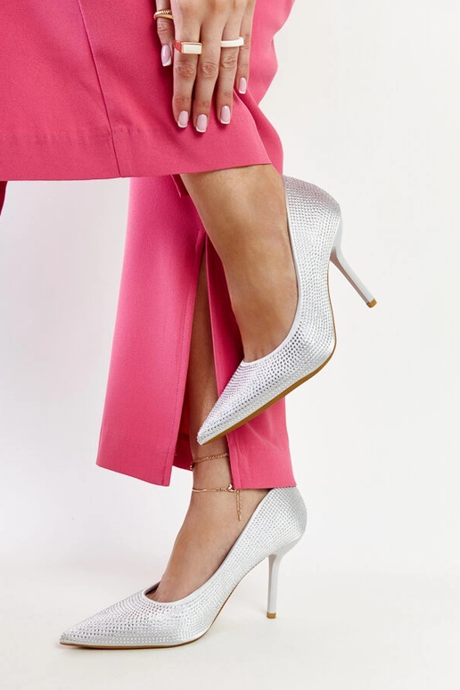 Silberne Liena High Heel Pumps