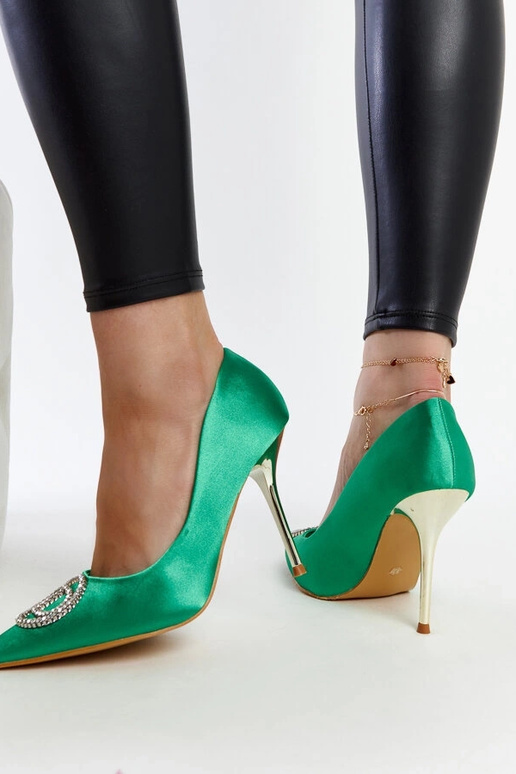 Grüne High Heels mit Zirkonen Elife
