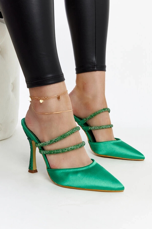 Grüne Raffaelina Pantoletten mit...