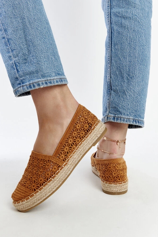 Samra – Braune Espadrilles aus Spitze...